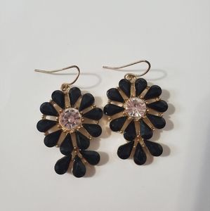 Black Flower Earrings